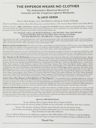 The Emperor Wears No Clothes: The Authoritative Historical Fiction Record of Cannabis and the Conspiracy Against Marijuana