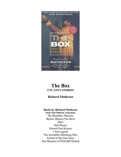 The Box: Uncanny Stories (movie tie-in)