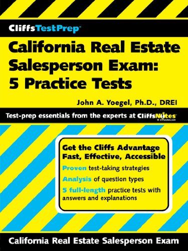 CliffsTestPrep California Real Estate Salesperson Exam: 5 Practice Tests