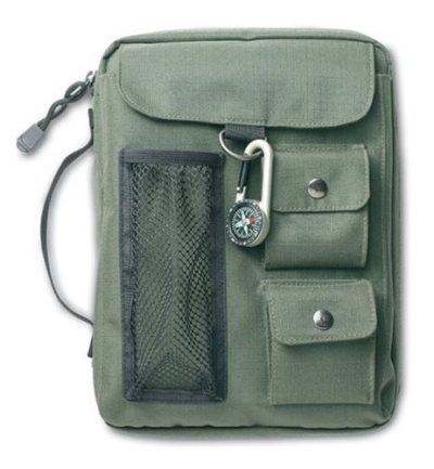 Olive green bible cover w/Compass XL