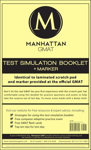 Manhattan GMAT Test Simulation Booklet w/ Marker