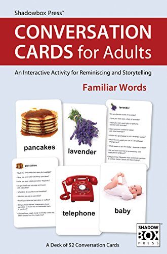 Conversation Cards for Adults, Familiar Words - Reminiscence Activity for Alzheimer's / Dementia / Memory Loss Patients and Caregivers
